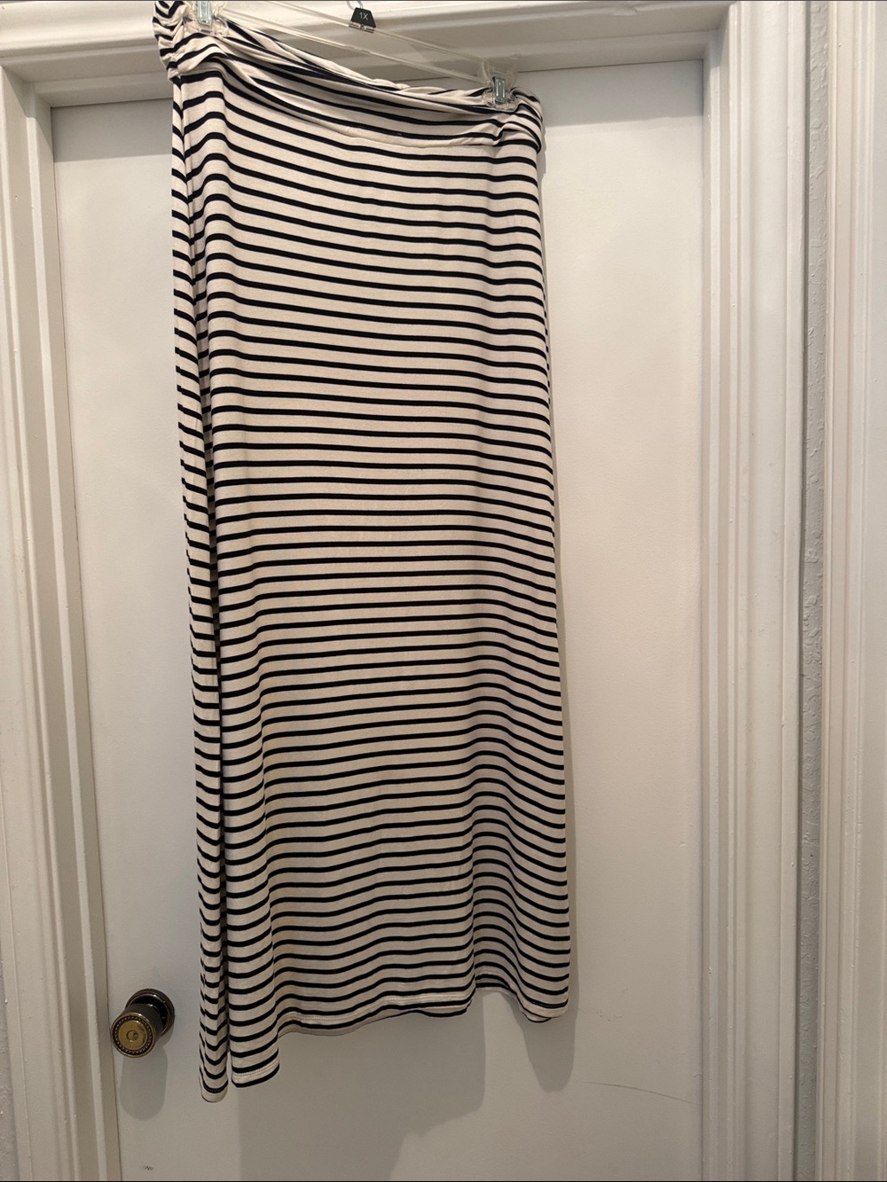 J. Crew Black and White Striped Maxi Skirt